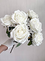 Штучна троянда . Букет штучних троянд « Білий шик»( 43 см ), фото 6