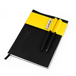 Блокнот із кам'яного паперу з кульковою ручкою та олівцем Pininfarina Grafeex Writing Set, колір жовтий