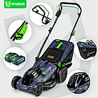 Газонокосарка акумуляторна Wuber + 2 акумулятори 6Аг (Польща), фото 5