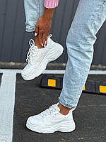 Білі кросівки жіночі на потовщеній підошві 37 38