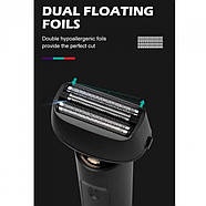 Електробритва VGR V-371 шейвер, подвійне лезо + тример, IPX5, LED display, фото 3