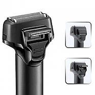 Електробритва VGR V-371 шейвер, подвійне лезо + тример, IPX5, LED display, фото 6