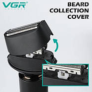 Електробритва VGR V-371 шейвер, подвійне лезо + тример, IPX5, LED display, фото 8