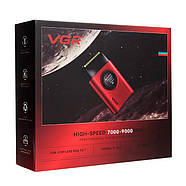 Електробритва VGR V-377 RED шейвер, подвійне лезо, регулювання потужності 7000-9000 RPM, LED display, фото 6