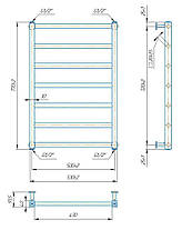 Рушникосушарка водяна MARIO Кіото 770х530/500, фото 4