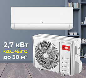 Кондиціонер TCL TAC-09CHSD/FBI до 30 м², серії FreshIN 2.0 FBI 2,7 кВт, інверторний до -20°C/+53°C