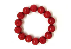 Червоний браслет на гумці з намистин