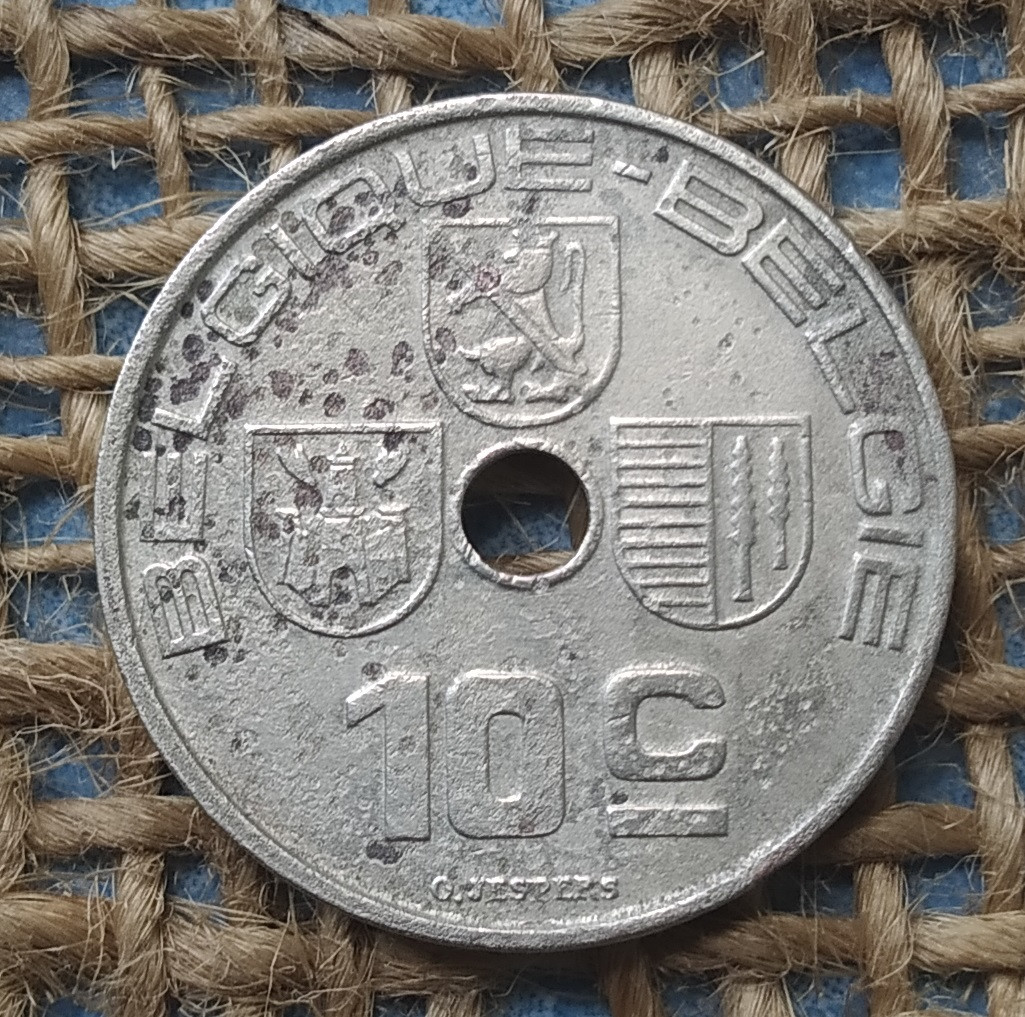 10 сантимiв 1938 року. Бельгiя