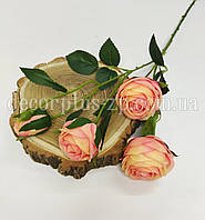 Гілка троянди "Преміум". 4-ка. Персиково-жовта