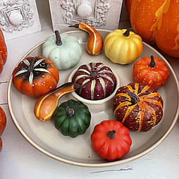 Набір штучного гарбуза мікс золота осінь 5-7 см муляж гарбуза за 10 шт.