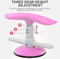 Напольный тренажер для пресса на присосках, тренажер на пол с регулировкой высоты для ног SIT-UP Розовый qwr