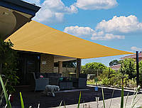 Тент парус тіньовий 2х3м Навіс із сітки сонцезахисний для дачі пляжу Бежевий