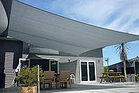 Тент парус тіньовий 2х3м Навіс із сітки сонцезахисний для дачі пляжу Сірий