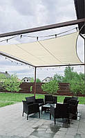 Тент парус тіньовий 3х3м квадратний Навіс із сітки сонцезахисний для дачі пляжу Молочний
