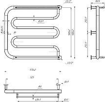 Рушникосушарка водяна MARIO Фокстрот INOX 530x570/500, фото 5