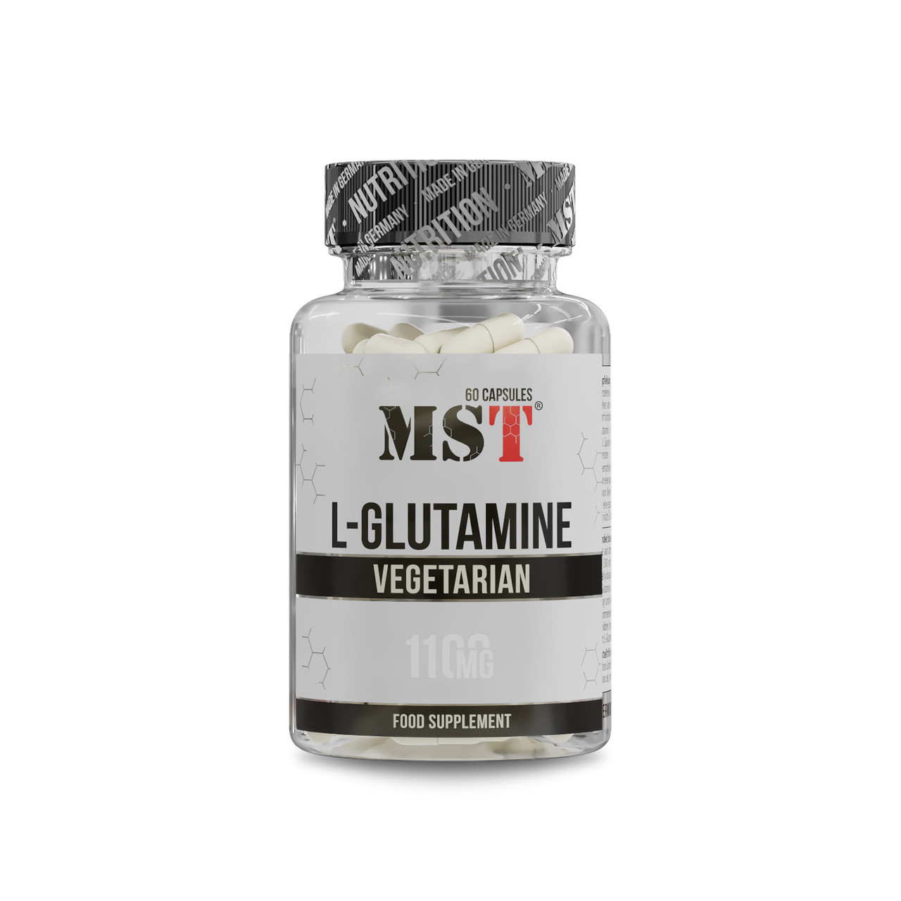 Глутамин MST® L-Glutamine 1100 mg | Аминокислота Глютамин 60 caps, фото 1