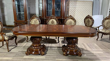 Єлітний розкладний обідній стіл 190(240) см овальний з натурального дерева 200(250) см Мері, фото 2