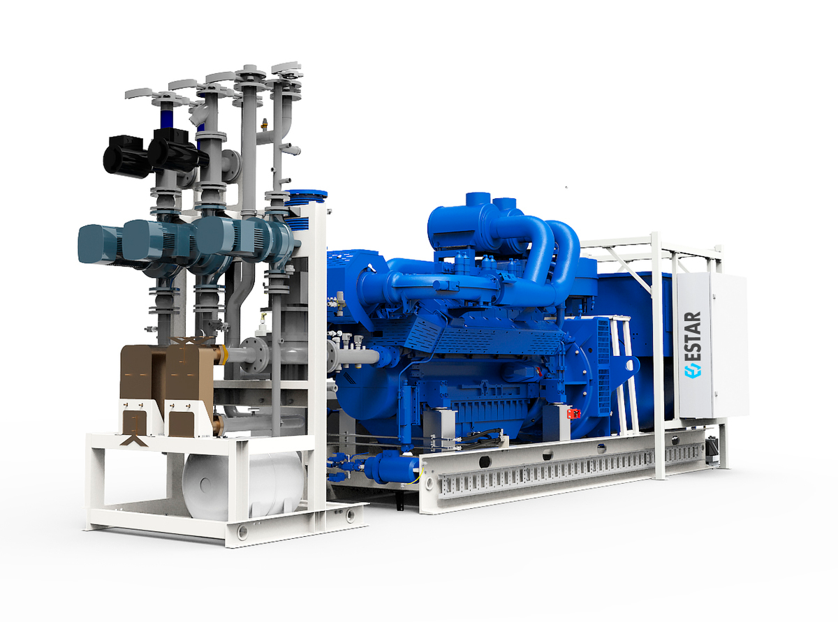 Високовольтна когенераційна газова електростанція ESTAR WC1250O-NG-10.5kV
