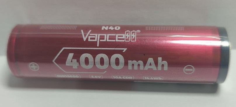 Акумулятор Vapcell N40 18650 4000 мА·год 10 А з захистом