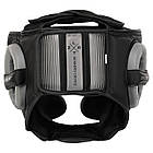 Шолом боксерський шкіряний з повним захистом Zelart Fight Gear 3870 розмір XL Black-Grey, фото 2