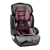 Автокрісло дитяче універсальне Joy 9-36 кг Сіре з рожевим вкладишем