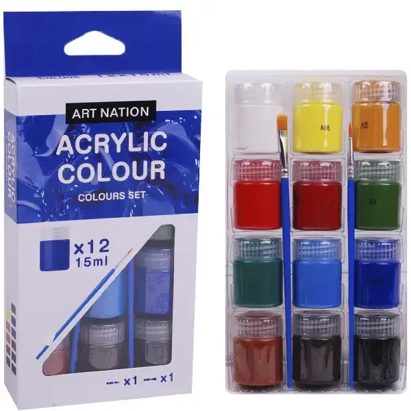 Набір фарб для порцеляни А12015-3/PC1215 Art Nation 12кол.*15мл. + 2 пензлика