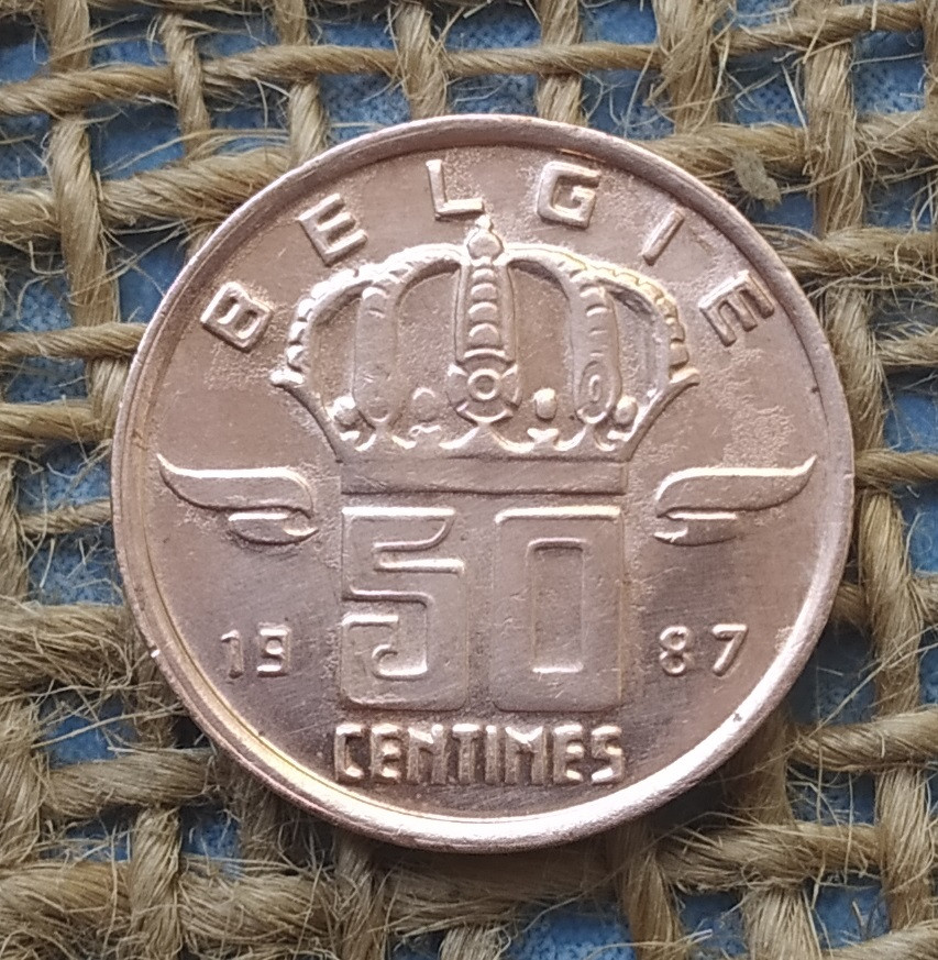 50 сантимiв 1987 року. Бельгiя