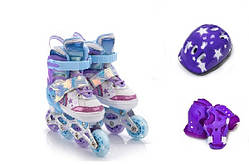 Комплект ролики Русалка із захистом, шоломом, розмір 29-33, 34-37