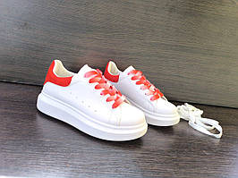 Кросівки БІЛІ alexander mcqueen демісезон екошкіра із замшевим задником 2025