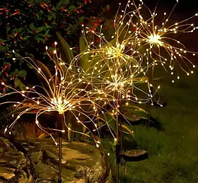 Вуличний світильник для саду RIAS "Кульбаба" на сонячній батареї 150 LED Теплий Білий 2 шт (3_06342)