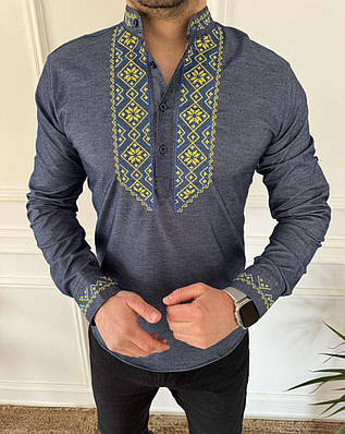 Сорочка Varetti вишита чоловіча S-XXXL S, Джинс