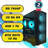 Ігровий комп'ютер AMD Ryzen 5 7500F  + 32Gb DDR5 + SSD 1 Tb + RTX 5070 12Gb
