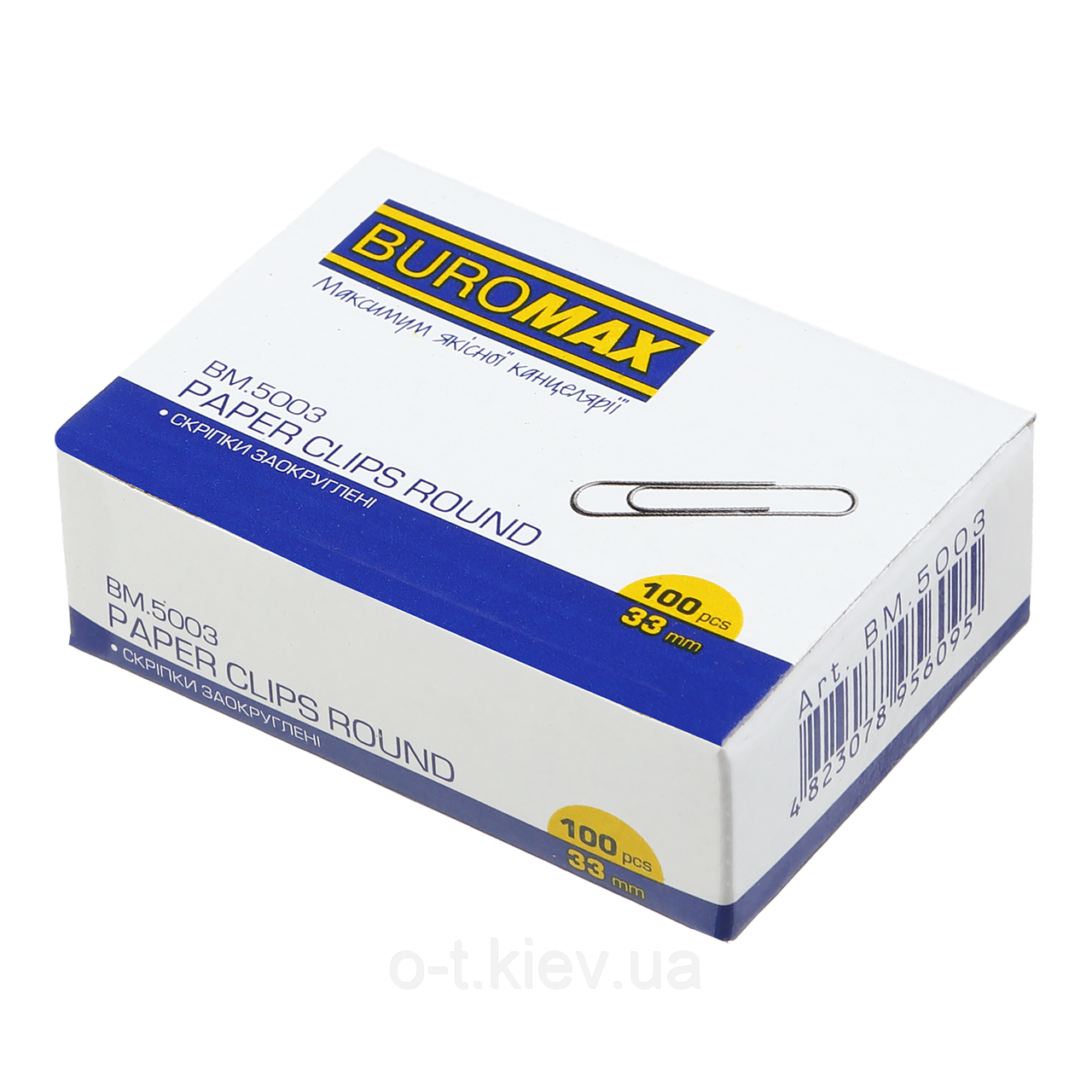Скріпки нікельовані, 33 мм, круглі, 100 шт. в карт.упаковці BM.5003
