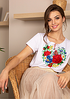 Футболка-вишиванка жіноча (трикотаж, кор рук) Марсель