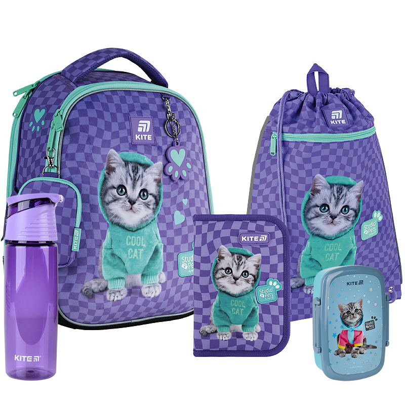 Шкільний набір Kite 5 в 1 Education Studio Pets SET_SP25-555S-2