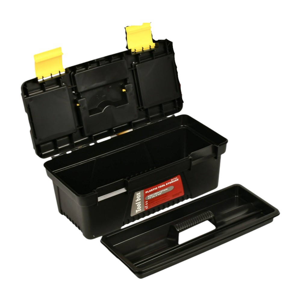 Ящик для інструментів пластиковий Stenson R95616-M 33х16х12.7 см Чорний з жовтим