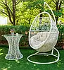 Підвісне крісло-кокон Прованс з м’якою подушкою — елегантне плетене крісло-гойдалка для саду, балкона, дому та тераси, фото 4