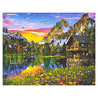 Алмазна мозаїка вишивка Кришталеве озеро Снігові гори на підрамнику повна 5d 30х40 см GLD61890