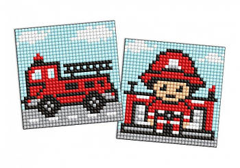 Алмазна мозаїка на стікері "Професії - Пожежний" набір з 2 сюжетів AMS1099 G-Rich