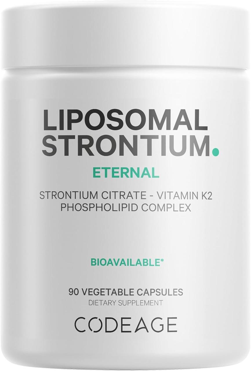 CodeAge Liposomal Strontium / Ліпосомальний стронцій + вітамін К2 для кісток і мінерального обміну 90 капсул