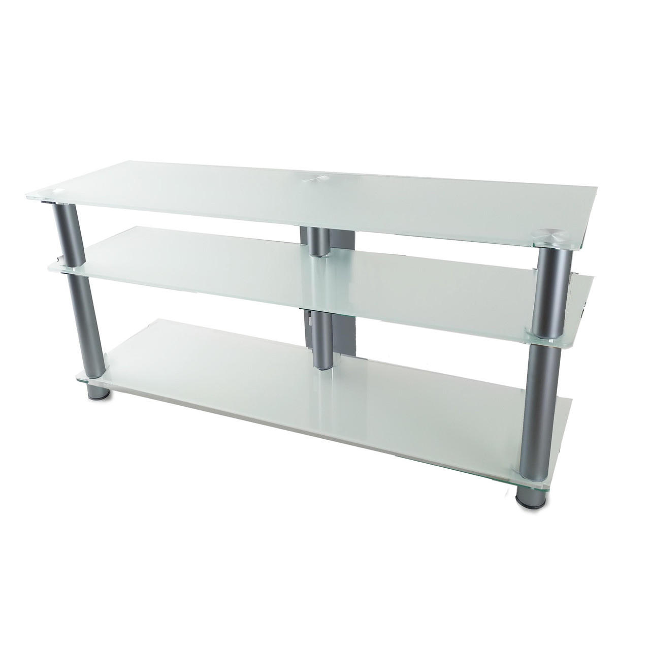 Тумба ТВ зі скла 1100х350х569 Commus Аскет new satin Alm біла