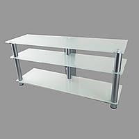Тумба ТВ зі скла 1100х350х569 Commus Аскет new satin Alm біла