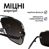Сонцезахисні окуляри жіночі, чоловічі очки від сонця, сонячні окуляри, квадратні сонце захисні Hechpro (MT999) Ч, фото 3