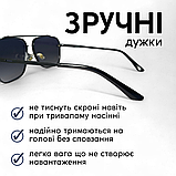 Сонцезахисні окуляри жіночі, чоловічі очки від сонця, сонячні окуляри, квадратні сонце захисні Hechpro (MT999) Ч, фото 2
