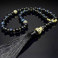 Чітки з натурального каменю синій тигровий оч