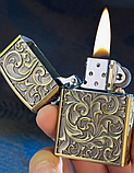 Запальничка газова типу Zippo, подарункове пакування. Об'ємне гравіюванням. Сталевий корпус. Вітрозахисний дизайн., фото 4
