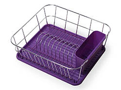 Сушарка для посуду 37 * 33 * 13,5 см (фіолетовий) 0763C ТМ KAMILLE