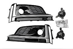 Решітки протитуманних фар з туманкою (2016-2019, 2 шт, Чорний) для Ауди A5 рр