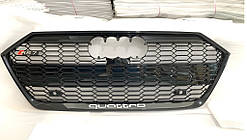 Передня решітка RS-Style з написом Quattro (чорна) для Ауди A7 2018- рр