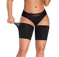 Зручні легкі дихаючі текстильні бандалетки на силіконовій стрічці, Пов'язки на стегна проти натирання стегон Чорний, A